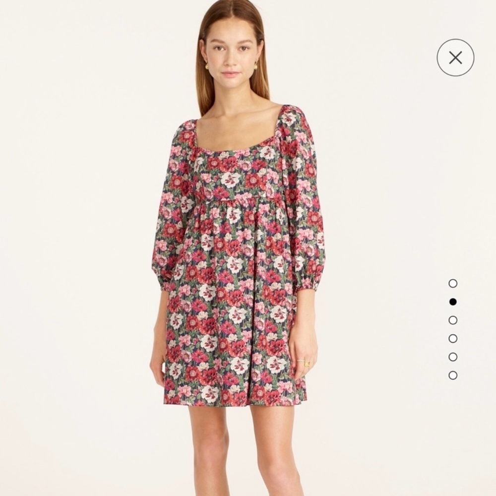 J. Crew Puff-sleeve mini dress in Liberty poppy Amelie floral Size 2
